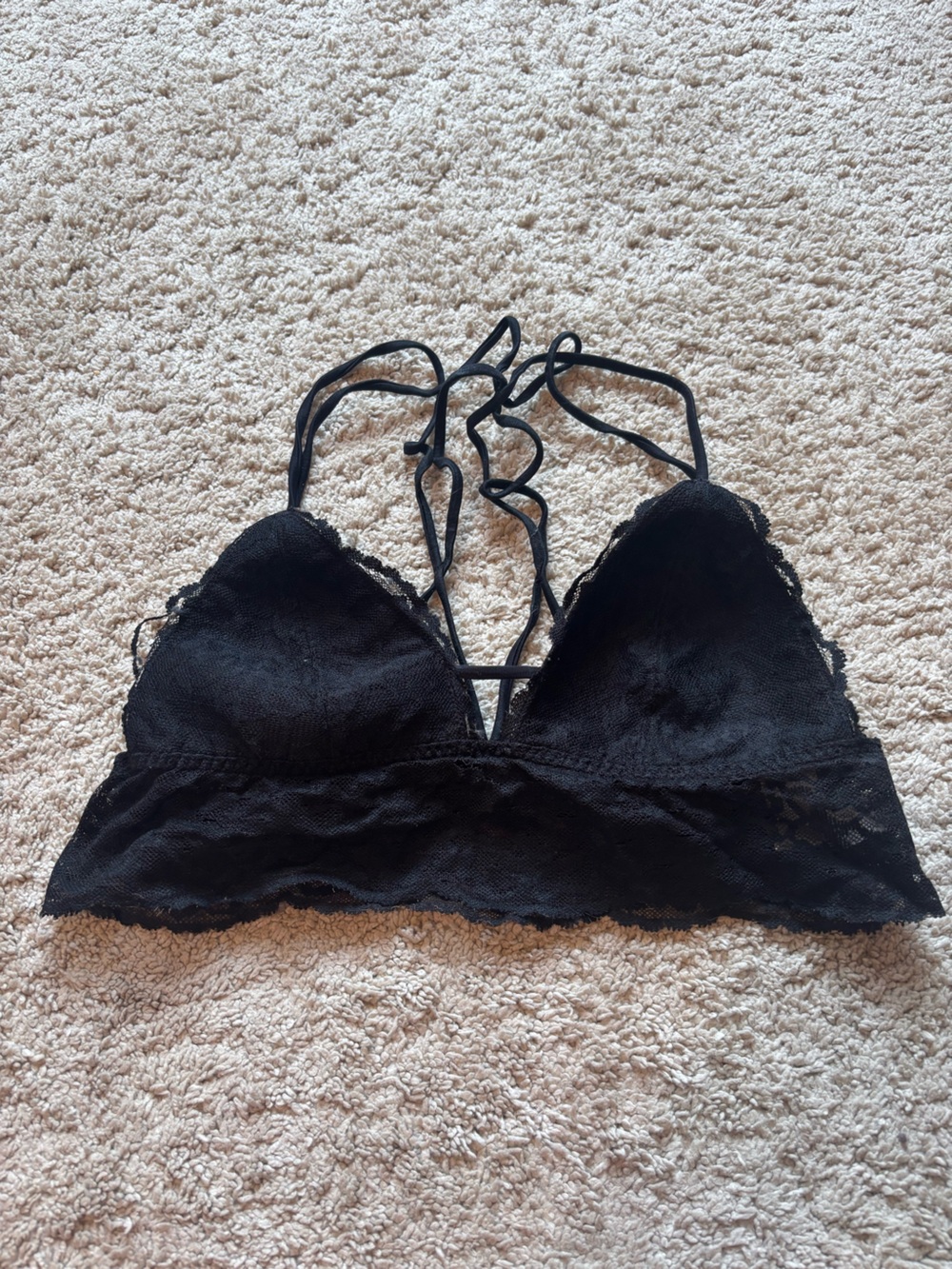 PINK Victoria's Secret Black Lace Triangle Bralette